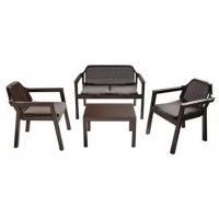 Набор садовой мебели Easy Comfort (диван, 2 кресла, стол) коричневый