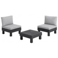 Набор садовой мебели Elements Balcony графит/серый