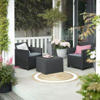 Набор садовой мебели Elodie (два кресла, стол) графит купить в Минске