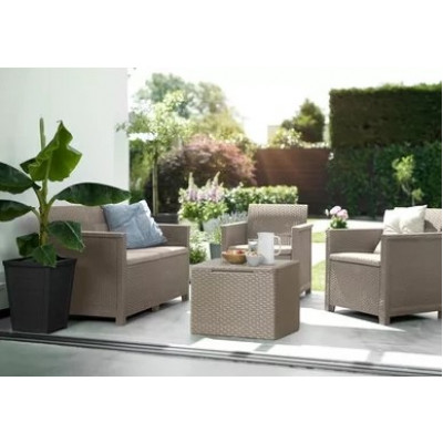 Набор садовой мебели Elodie 2 seater (диван, 2 кресла, стол) капучино купить в Минске