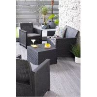 Набор садовой мебели Elodie 2 seater (диван, 2 кресла, стол) графит купить в Минске