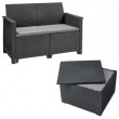 Набор садовой мебели Elodie 2 seater (диван, 2 кресла, стол) графит купить в Минске