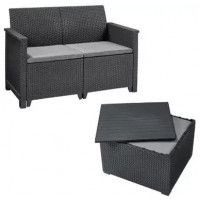 Набор садовой мебели Elodie 2 seater (диван, 2 кресла, стол) графит купить в Минске
