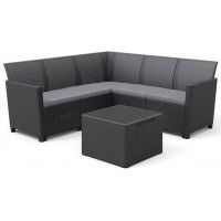 Набор садовой мебели Elodie (угловой диван, стол) графит