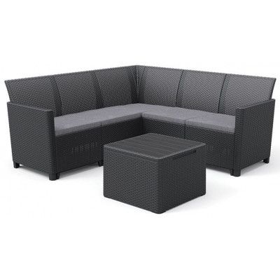 Набор садовой мебели Elodie (угловой диван, стол) графит купить в Минске