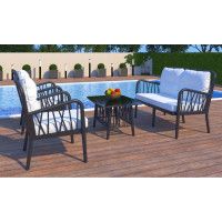 Набор садовой мебели Gala Lounge (диван, два кресла и столик) антрацит Набор садовой мебели Gala Lounge (диван, два кресла и столик) антрацит