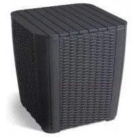 Стол-сундук пластиковый Luzon table, круглое плетение, графит