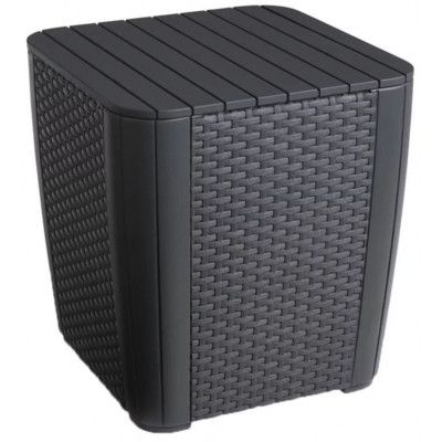 Стол-сундук пластиковый Luzon table, плоское плетение, графит купить в Минске