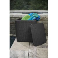 Стол-сундук пластиковый Luzon table, плоское плетение, графит купить в Минске