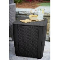 Стол-сундук пластиковый Luzon table, плоское плетение, графит купить в Минске