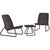 Набор уличной мебели (2 кресла, столик) Rio Patio set коричневый Набор уличной мебели (2 кресла, столик) Rio Patio set коричневый