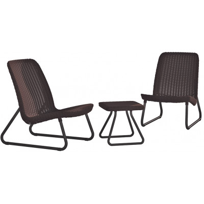 Набор уличной мебели (2 кресла, столик) Rio Patio set коричневый купить в Минске