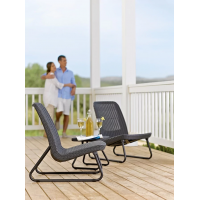 Набор уличной мебели (2 кресла, столик) Rio Patio set графит купить в Минске