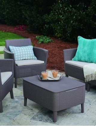 Набор садовой мебели Salemo 2-sofa set графит купить в Минске