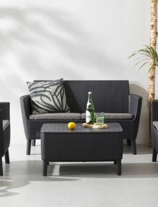 Набор садовой мебели Salemo 2-sofa set графит купить в Минске