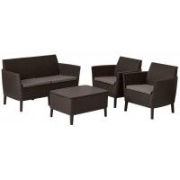 Набор садовой мебели Salemo 2-sofa set коричневый Набор садовой мебели Salemo 2-sofa set коричневый