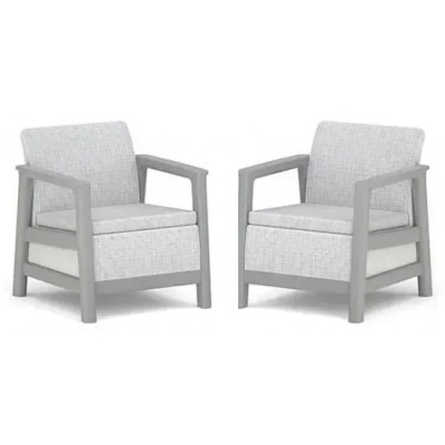 Комплект из двух кресел Scandi Linea Chair 2x светло-серый