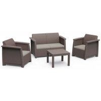 Набор садовой мебели Toledo set (диван, 2 кресла, стол) капучино