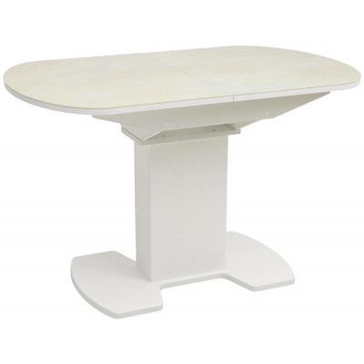 Стол КОРСИКА (фотопечать) мрамор бежевый / белый матовый купить в Минске