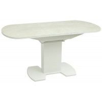 Стол КОРСИКА (фотопечать) мрамор бежевый / белый матовый купить в Минске