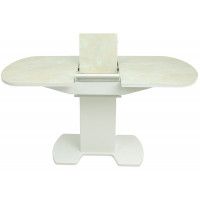 Стол КОРСИКА (фотопечать) мрамор бежевый / белый матовый купить в Минске