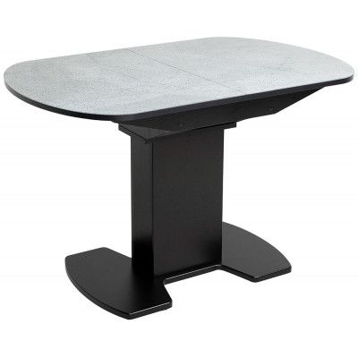 Стол КОРСИКА (фотопечать) мрамор серый / черный матовый купить в Минске