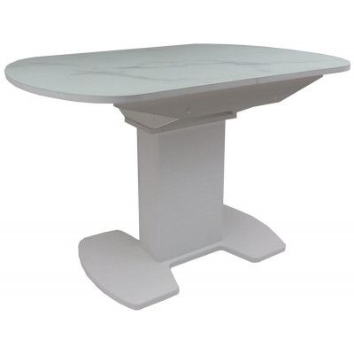 Стол КОРСИКА (фотопечать) мрамор белый / белый матовый купить в Минске