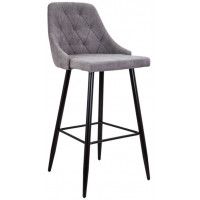 Стул барный AksHome LARA 2 (Лара 2) светло-серая ткань 1701-26/черный