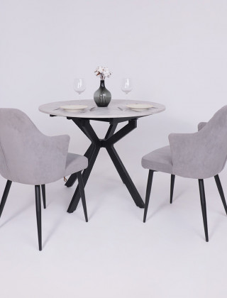 Стол раздвижной AV 1106 1000(1350)*1000 Ароза Светлая/черный купить в Минске