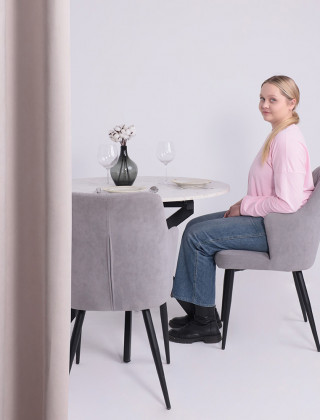 Стол раздвижной AV 1106 1000(1350)*1000 Азул Оникс/черный купить в Минске