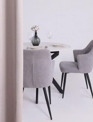 Стол раздвижной AV 1106 1000(1350)*1000 Азул Оникс/черный купить в Минске