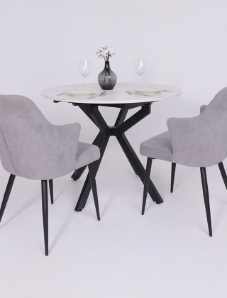 Стол раздвижной AV 1106 1000(1350)*1000 Азул Оникс/черный купить в Минске