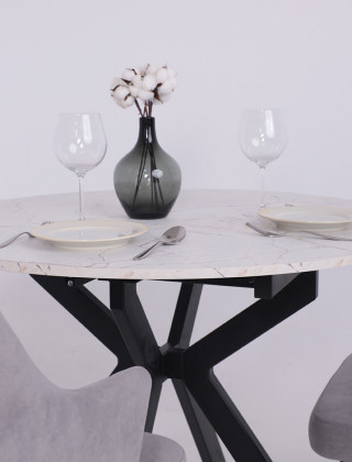 Стол раздвижной AV 1106 1000(1350)*1000 Азул Оникс/черный купить в Минске