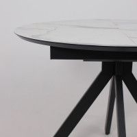 Стол AV 1107 HPL+МДФ 1000(1350)*750 белый мрамор/черный купить в Минске