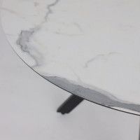 Стол AV 1107 HPL+МДФ 1000(1350)*750 белый мрамор/черный купить в Минске