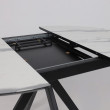 Стол AV 1107 HPL+МДФ 1000(1350)*750 белый мрамор/черный купить в Минске