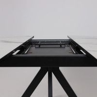 Стол AV 1107 HPL+МДФ 1000(1350)*750 белый мрамор/черный купить в Минске