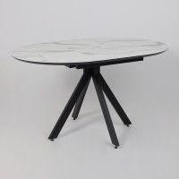 Стол AV 1107 HPL+МДФ 1000(1350)*750 белый мрамор/черный купить в Минске