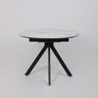 Стол AV 1107 HPL+МДФ 1000(1350)*750 белый мрамор/черный купить в Минске