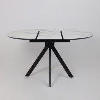 Стол AV 1107 HPL+МДФ 1000(1350)*750 белый мрамор/черный купить в Минске