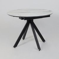 Стол AV 1107 HPL+МДФ 1000(1350)*750 белый мрамор/черный купить в Минске