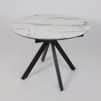 Стол AV 1107 HPL+МДФ 1000(1350)*750 белый мрамор/черный купить в Минске