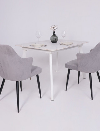 Стол AV 1209/1 ЛМДФ 1200 (1600)*800 азул оникс/белый купить в Минске