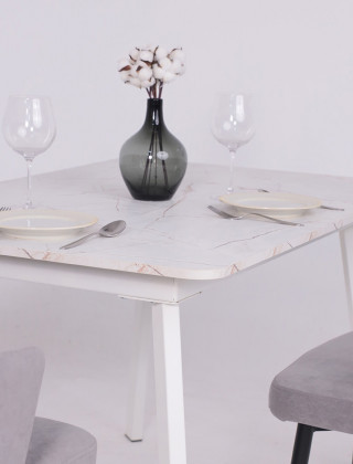 Стол AV 1209/1 ЛМДФ 1200 (1600)*800 азул оникс/белый купить в Минске