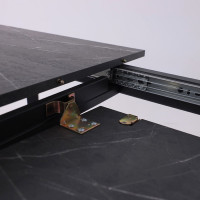 Стол AV 1209/1 ЛМДФ 1200 (1600)*800 мрамор пьетра графитовый/черный купить в Минске