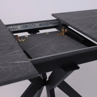 Стол раздвижной AV 1212 1000(1350)*700 Мрамор Пьетра Графитовый/черный купить в Минске