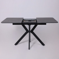 Стол раздвижной AV 1212 1000(1350)*700 Мрамор Пьетра Графитовый/черный купить в Минске