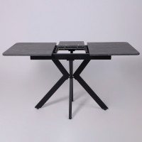 Стол раздвижной AV 1212 1000(1350)*700 Мрамор Пьетра Графитовый/черный купить в Минске