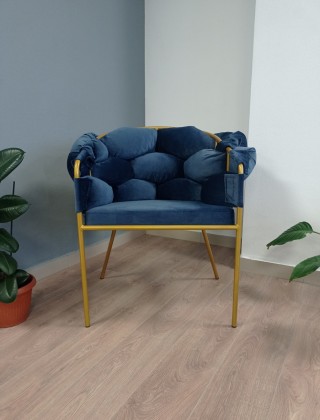 Кресло SML-05 синий/золото (уценка 1 шт.)