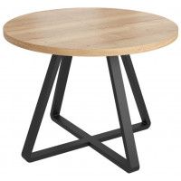 Стол ALEN раздвижной D1000(1350)*750 Дуб Галифакс Табак/черный